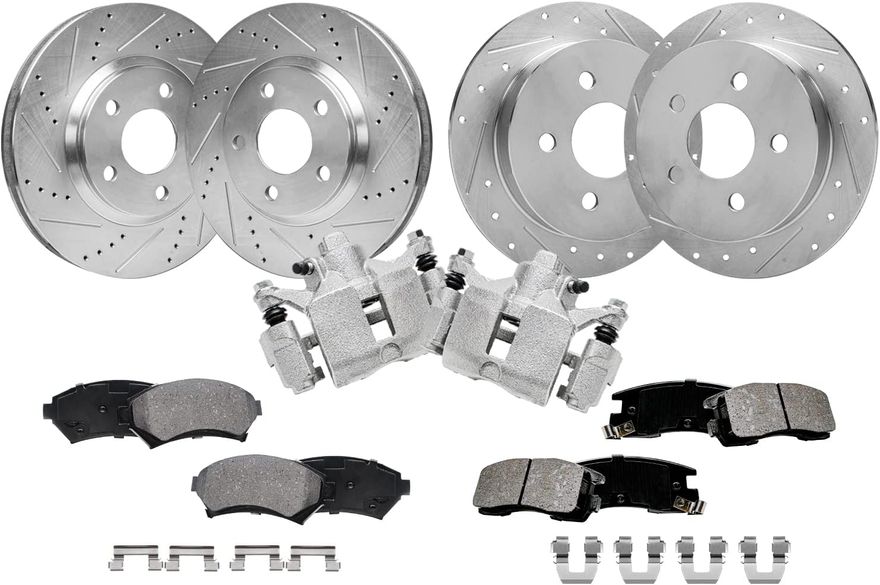 Main Image - Front Rear Rotors Calipers Pads