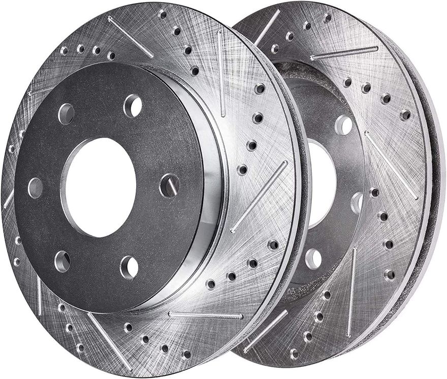 Rear Drilled Disc Brake Rotor - S-55084 x2