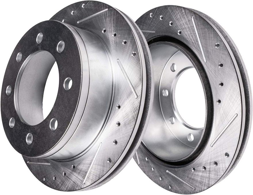 Rear Drilled Disc Brake Rotor - S-54074 x2