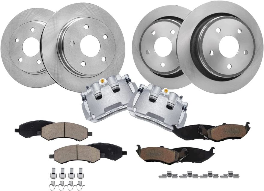 Main Image - Front Rear Rotors Calipers Pads