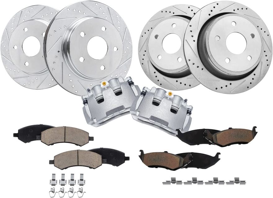 Main Image - Front Rear Rotors Calipers Pads