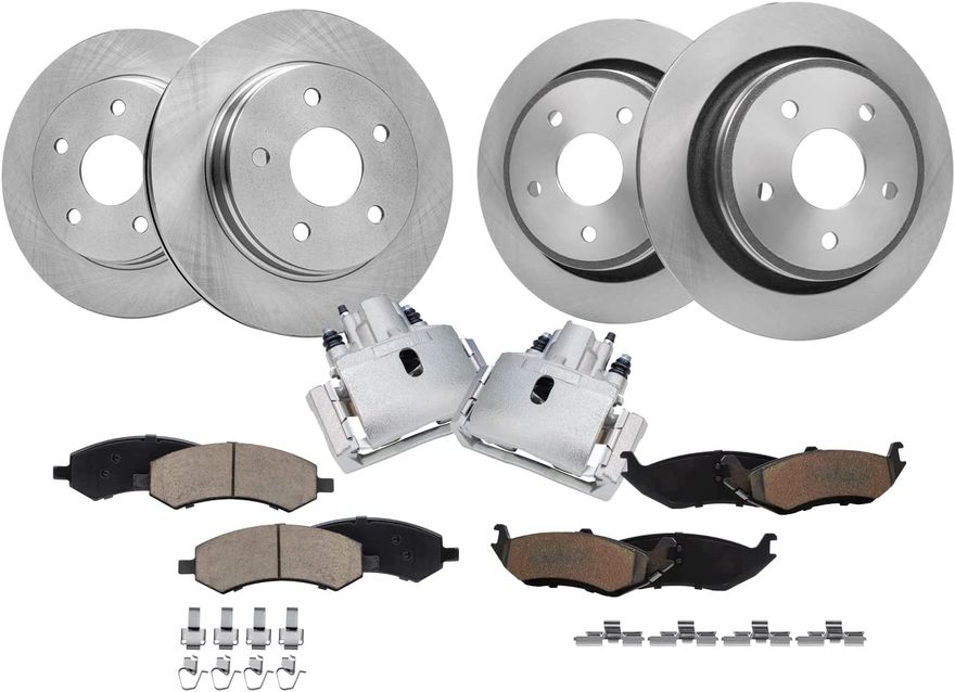 Main Image - Front Rear Rotors Calipers Pads