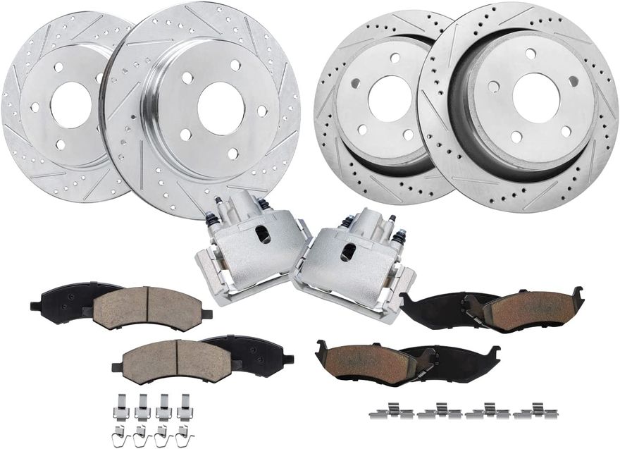 Main Image - Front Rear Rotors Calipers Pads