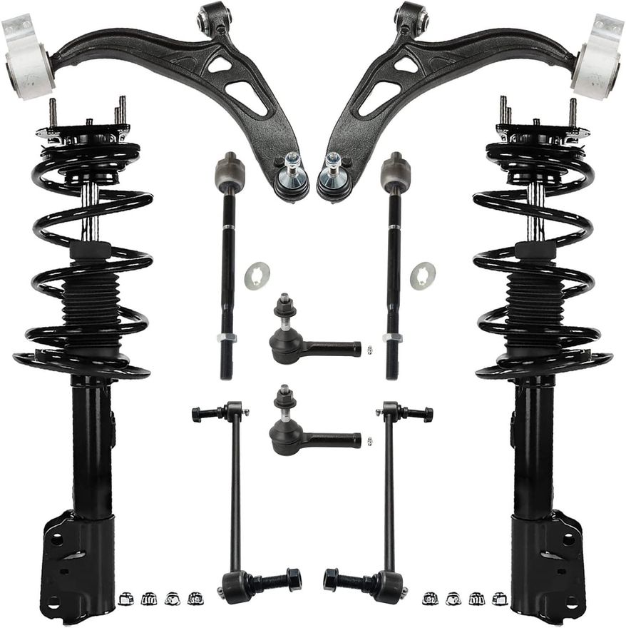 2015 Ford Police Interceptor Utility 10pc Front Struts Lower Control Arms Sway Bar Links Tie