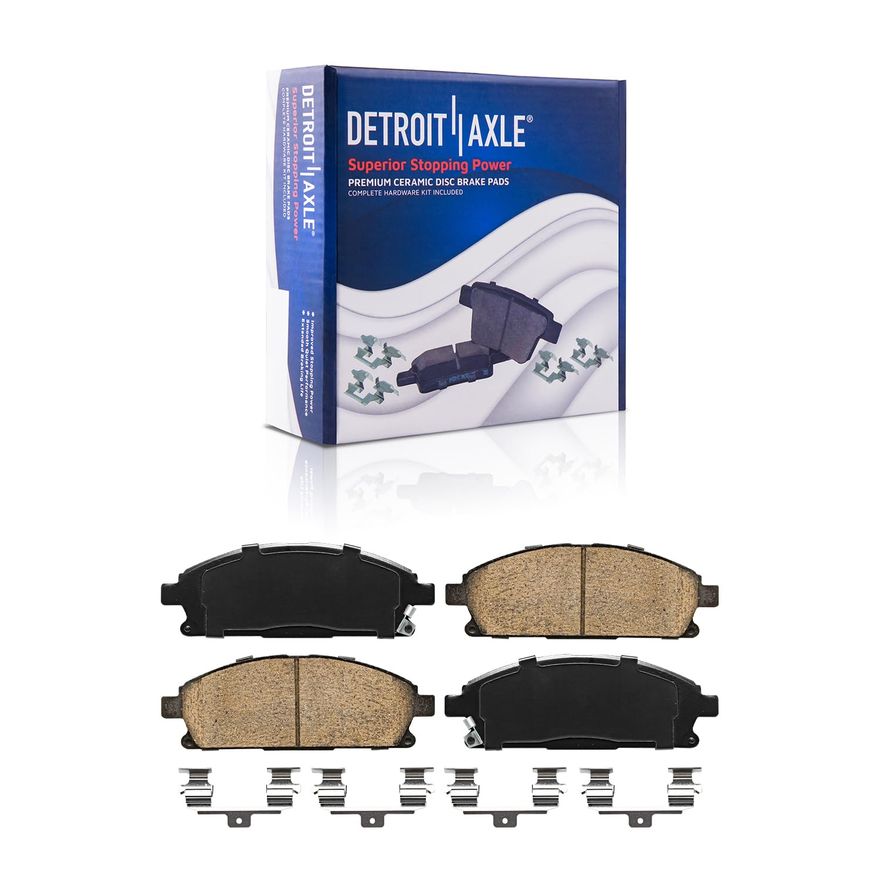 AM Autoparts Front Drilled & Slotted Brake Rotors With Posi Ceramic Pads – For Subaru Impreza WRX, Forester, Legacy, Outback, Saab 9-2X (2002-2008)