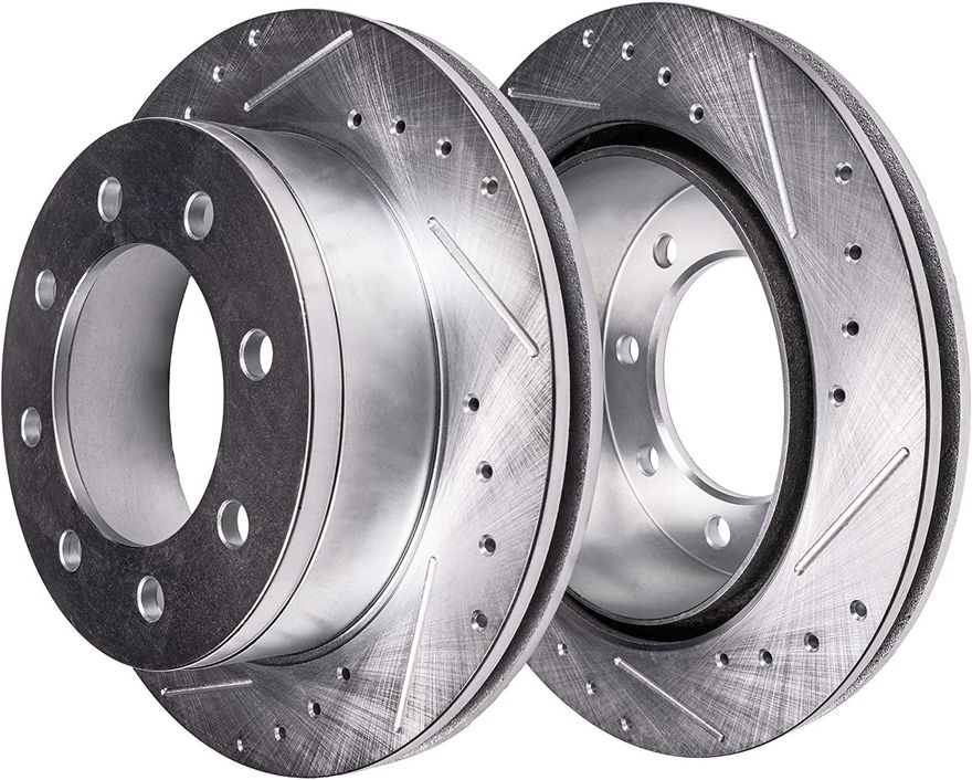 Front Drilled Brake Rotors - S-53012 x2