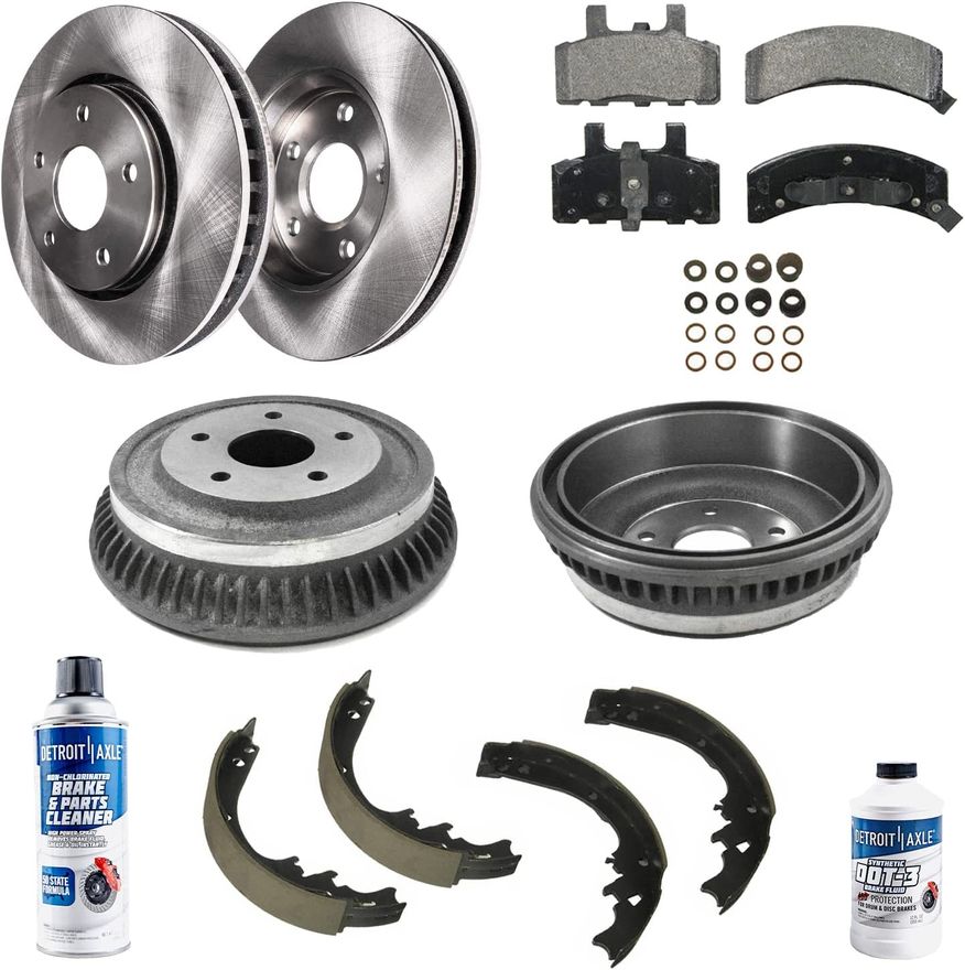 thumbnail image 2 of Front & Rear Drilled & Slotted Rotors With Ceramic Brake Pads For Dodge Ram 1500 V8 (2002-2006) 2 of 5