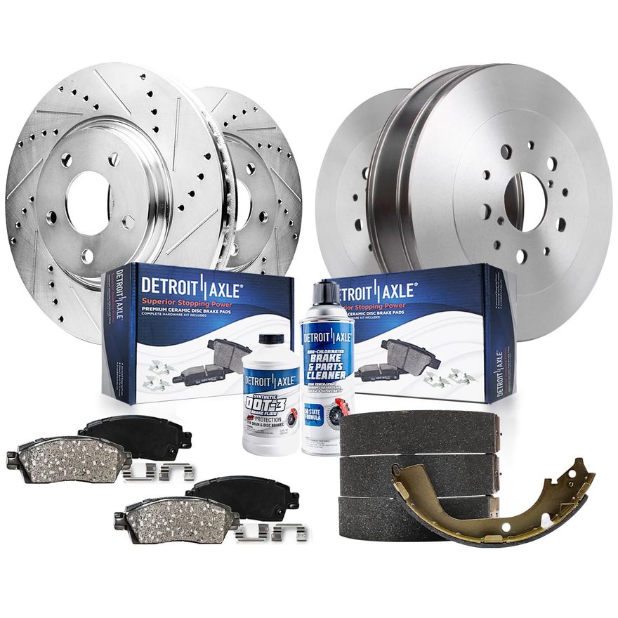 Main Image - Front Drilled Rotors Brake Pads