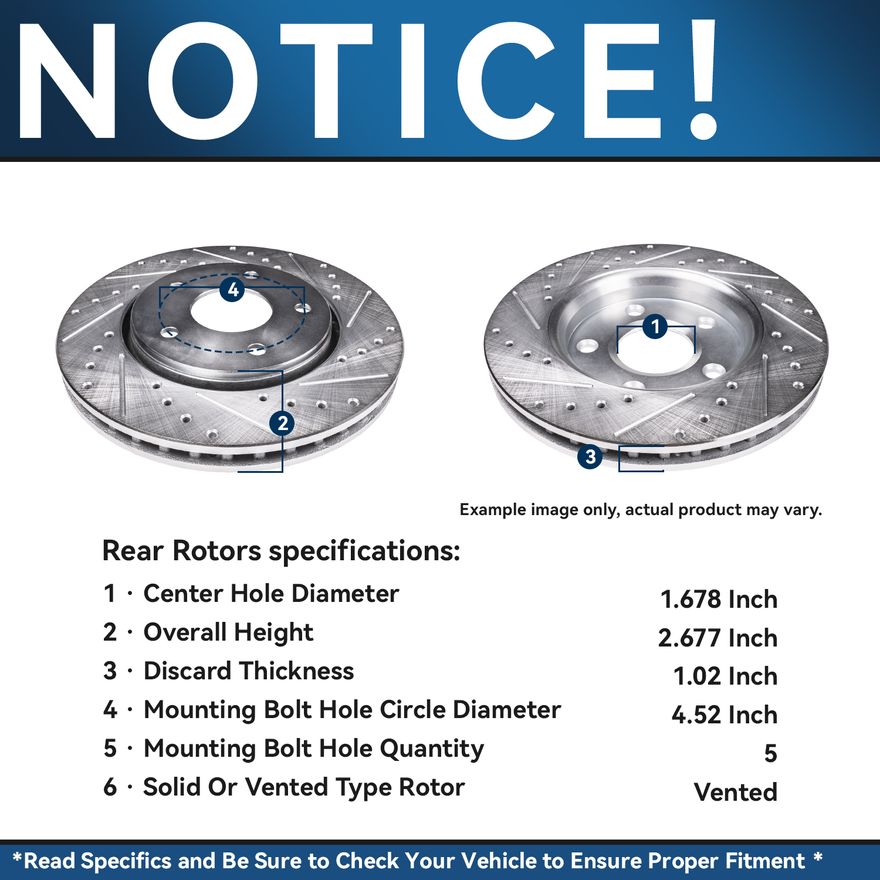 thumbnail image 2 of ACB ZONE Drilled & Slotted Brake Rotors + Ceramic Pads Kit For Dodge Charger & Chrysler 300 2 of 4