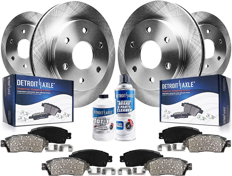 YXPCARS Front & Rear Ceramic Brake Pads For 2004-2009 Cadillac SRX (Low Dust, Quiet)