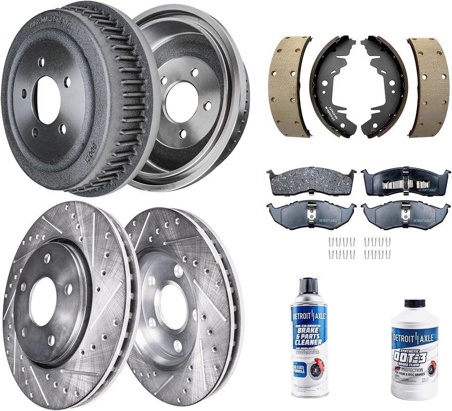 Ceramic Front Brake Pads & Rear Shoes For 1996-2000 Town & Country, Grand Caravan, Voyager – Detroit Axle