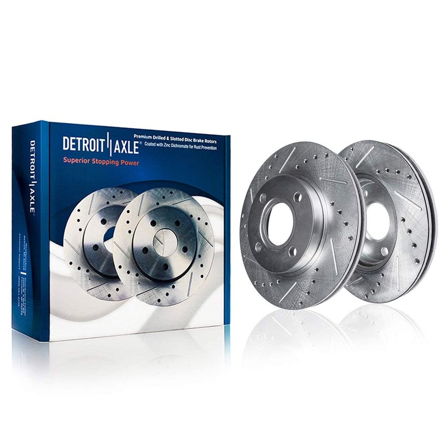 Front Drilled Disc Brake Rotor - S-31056 x2