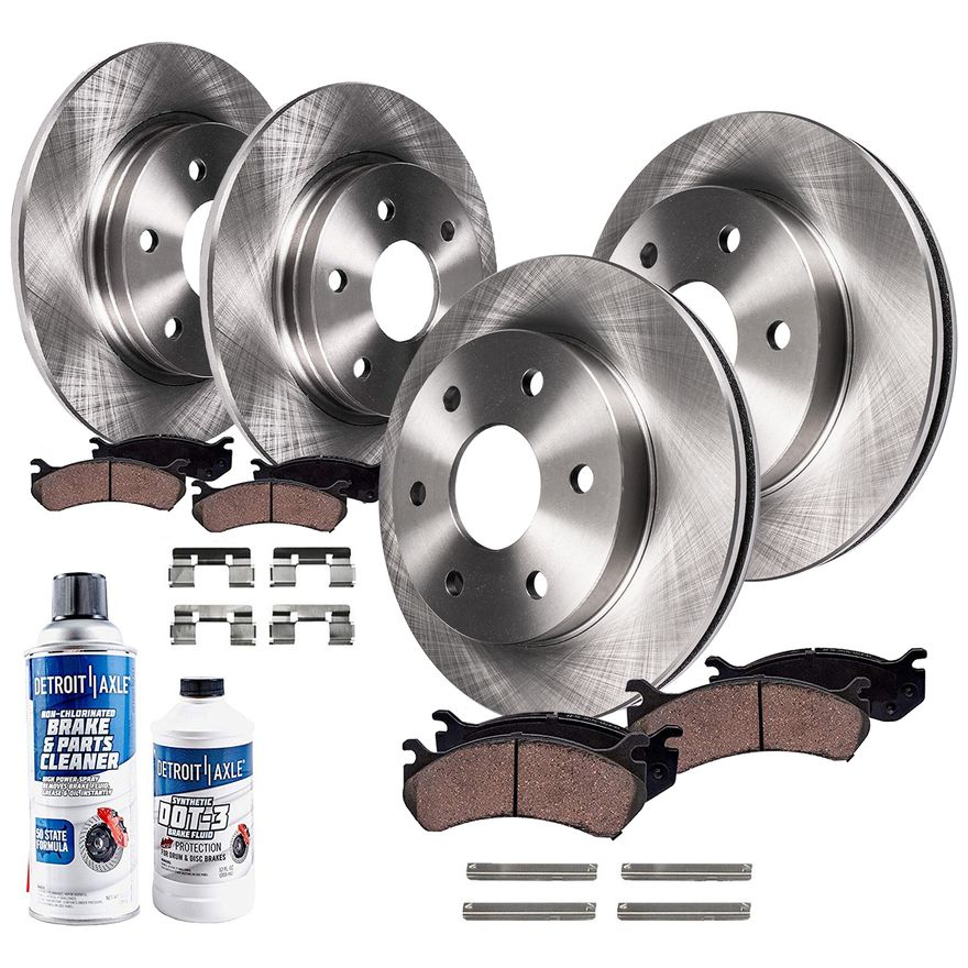 10pc Front Rear Disc Rotors and Ceramic Brake Pads Kit