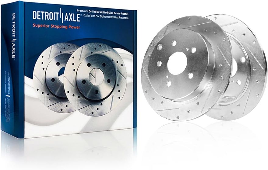 Rear Drilled Disc Brake Rotor - S-800170 x2