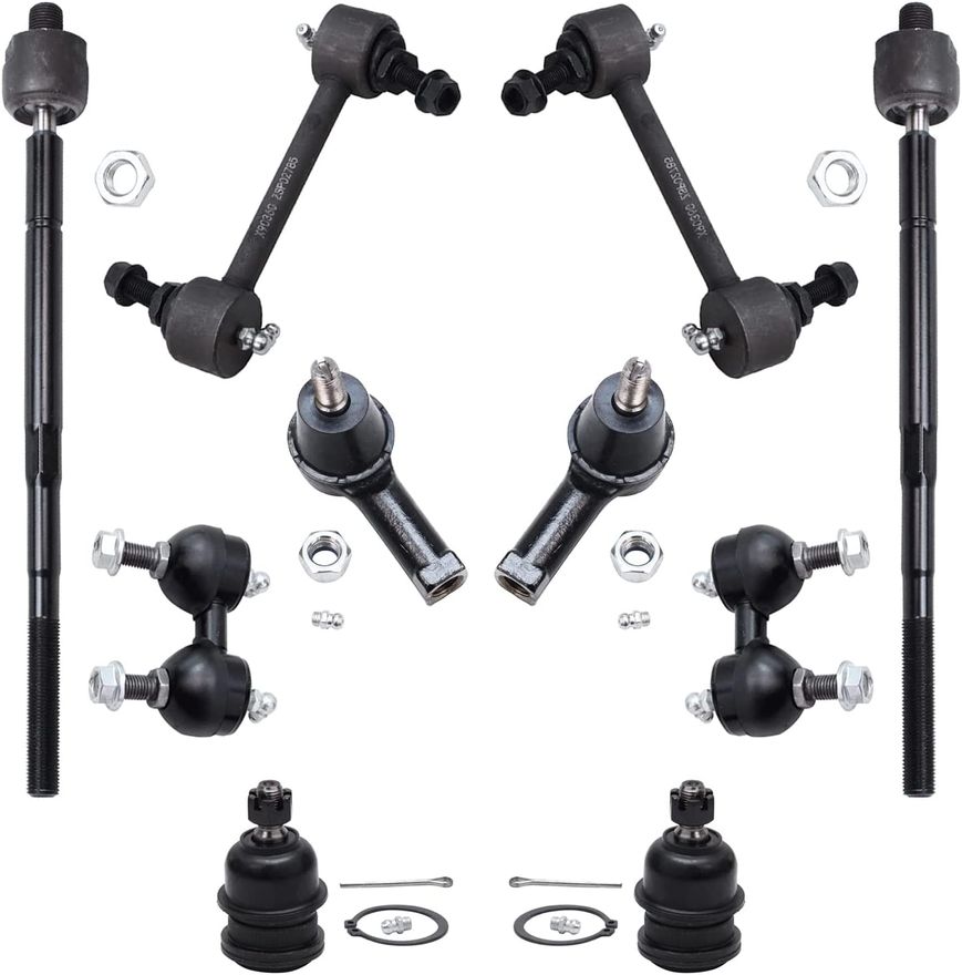 12pc Front & Rear Suspension Kit For Jaguar S-Type – Sway Bar Links, Tie Rods, Ball Joints, Torque Arms
