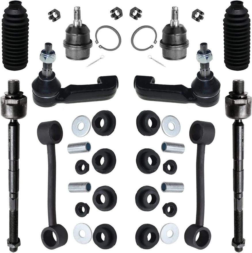 10pc Front Inner Outer Tie Rods Ball Joints Sway Bar Links