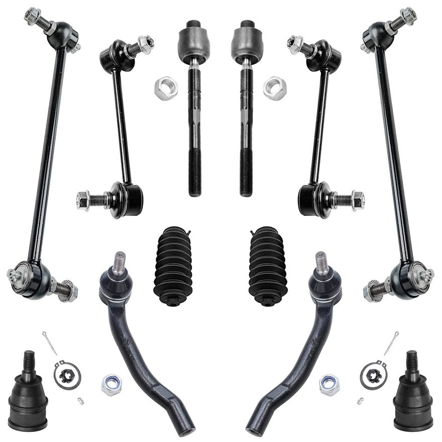 12pc Front Tie Rods Lower Ball Joints Sway Bar Links Suspension Kit