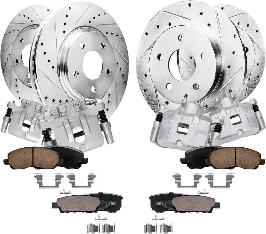 Rotors And Brake Pads Front And Rear Aazon.co: Detroit Axle - Brake Kit For Jeep Patriot Copass Chrysler Sebring Dodge Avenger Brake Kit Front And Rear