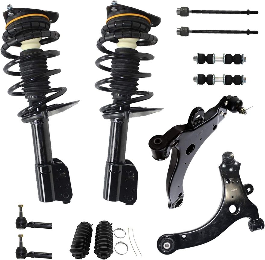 12pc Front Struts Control Arms Tie Rods Sway Bar Links Suspension Kit