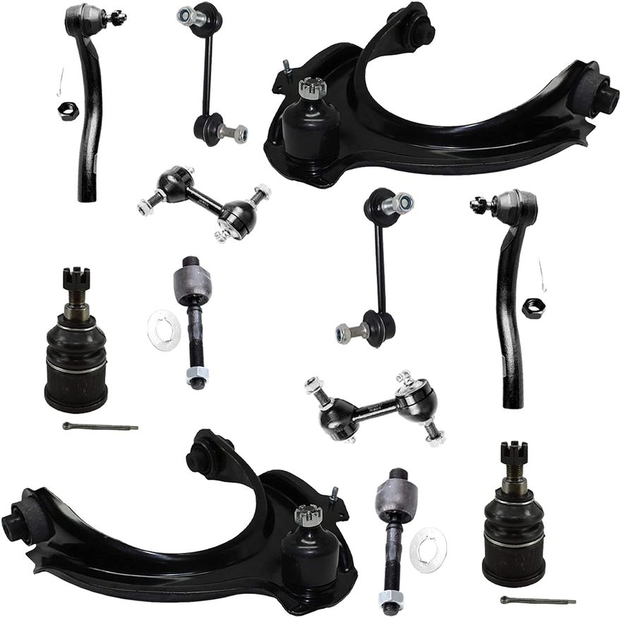 thumbnail interactive-video image 1 of 12-Piece Front Control Arm & Tie Rod Suspension Kit For Honda Accord 2003-2007 1 of 3