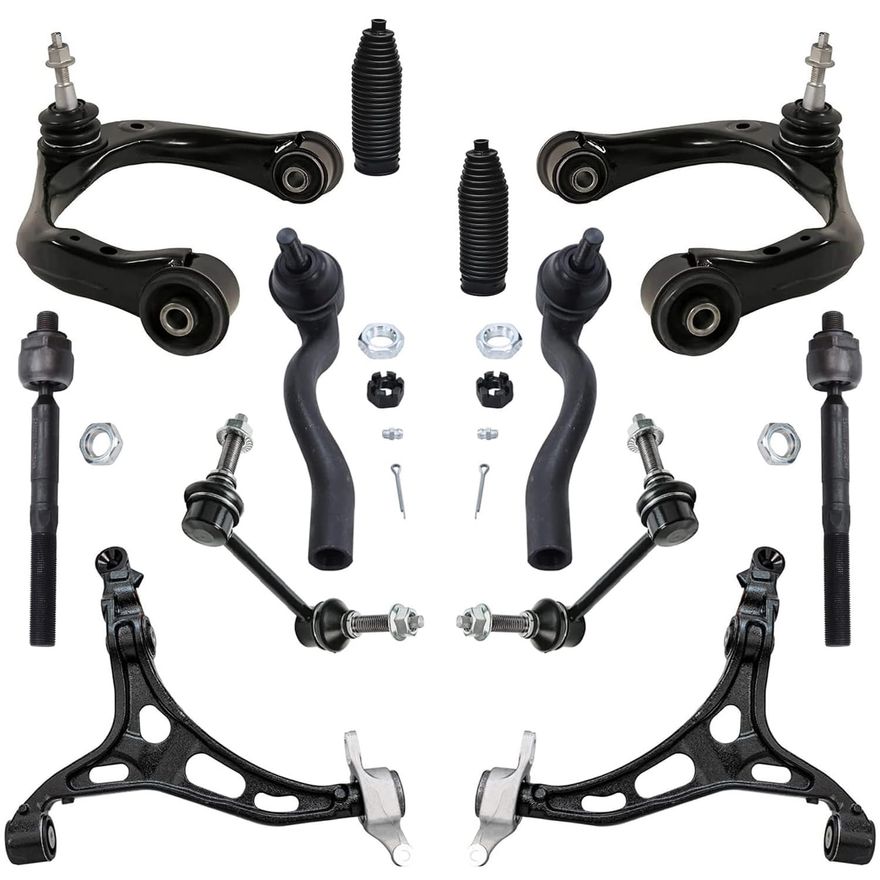thumbnail image 2 of 12pc Front Upper Control Arms Suspension Kit For 2005-2010 Jeep Grand Cherokee & Commander – Upgraded Polyurethane Bushings, Wrinkle Gray 2 of 14