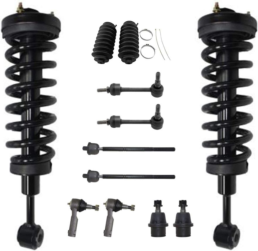 12pc Front Struts Tie Rods Sway Bar Links Lower Ball Joints Suspension Kit