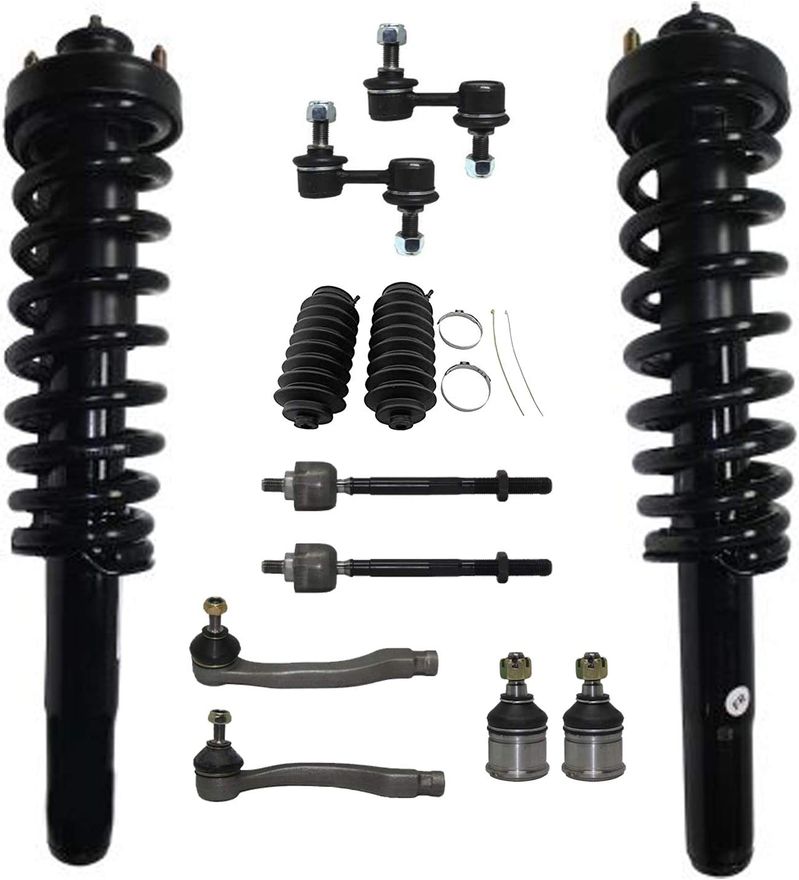 12pc Front Struts Tie Rods Sway Bar Links Lower Ball Joints Suspension Kit