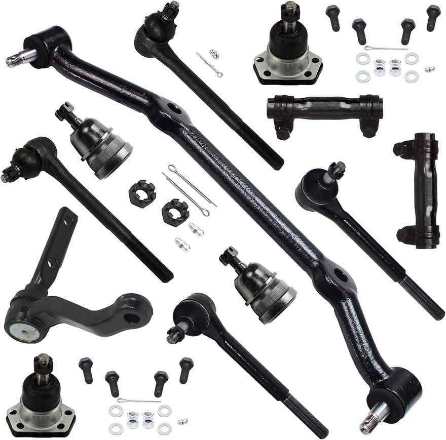 12pc Front End Suspension Kit – S15 Blazer Jimmy – Control Arms, Ball Joints, Tie Rods, Center Link – Parts Warehouse