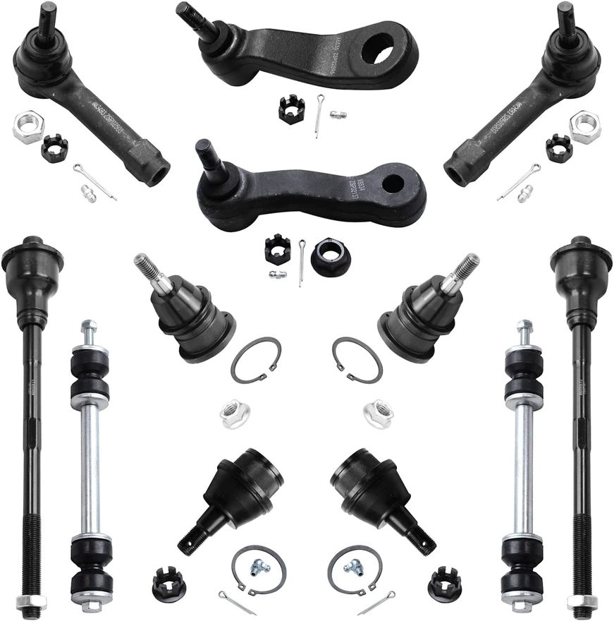 12pc Front Pitman Idler Arms Sway Bar Links Tie Rods Ball Joints