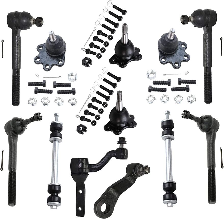12pc Front Inner Outer Tie Rods Ball Joints Sway Bar Links Suspension Kit