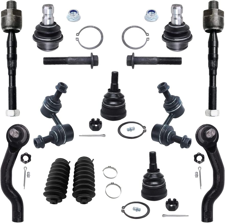 12pc Front Tie Rods Ball Joints Rear Sway Bar Links Suspension Kit