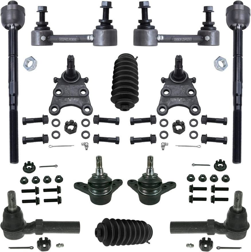 12pc Front Tie Rods Ball Joints Sway Bar Links Suspension Kit