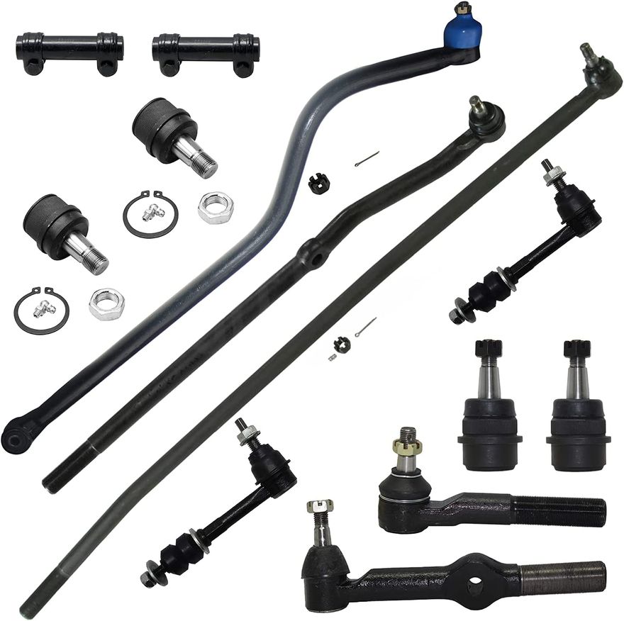 13pc Front Inner Outer Tie Rods Ball Joints Sway Bar Links