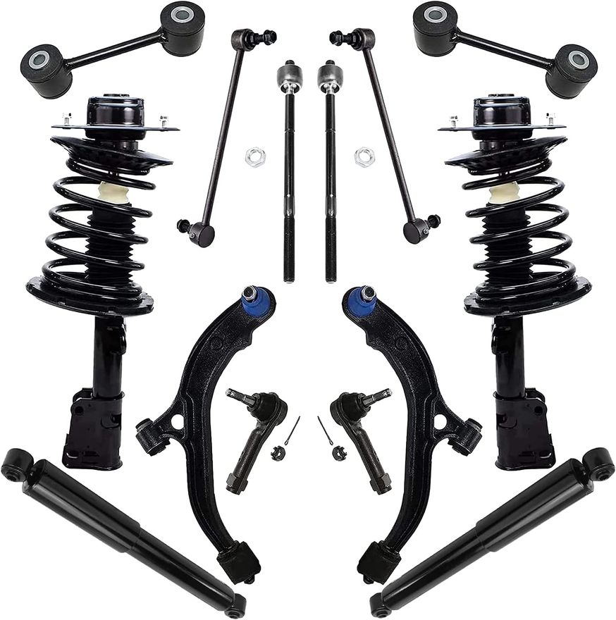 16pc Front Struts + Rear Shocks + Control Arm Kit For 2006-2011 Hyundai Accent FWD – Detroit Axle