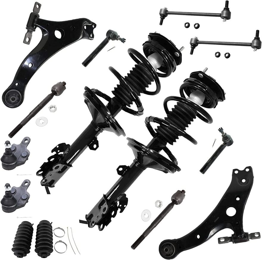 14pc Front Struts Lower Control Arms Tie Rods Sway Bar Links Suspension Kit