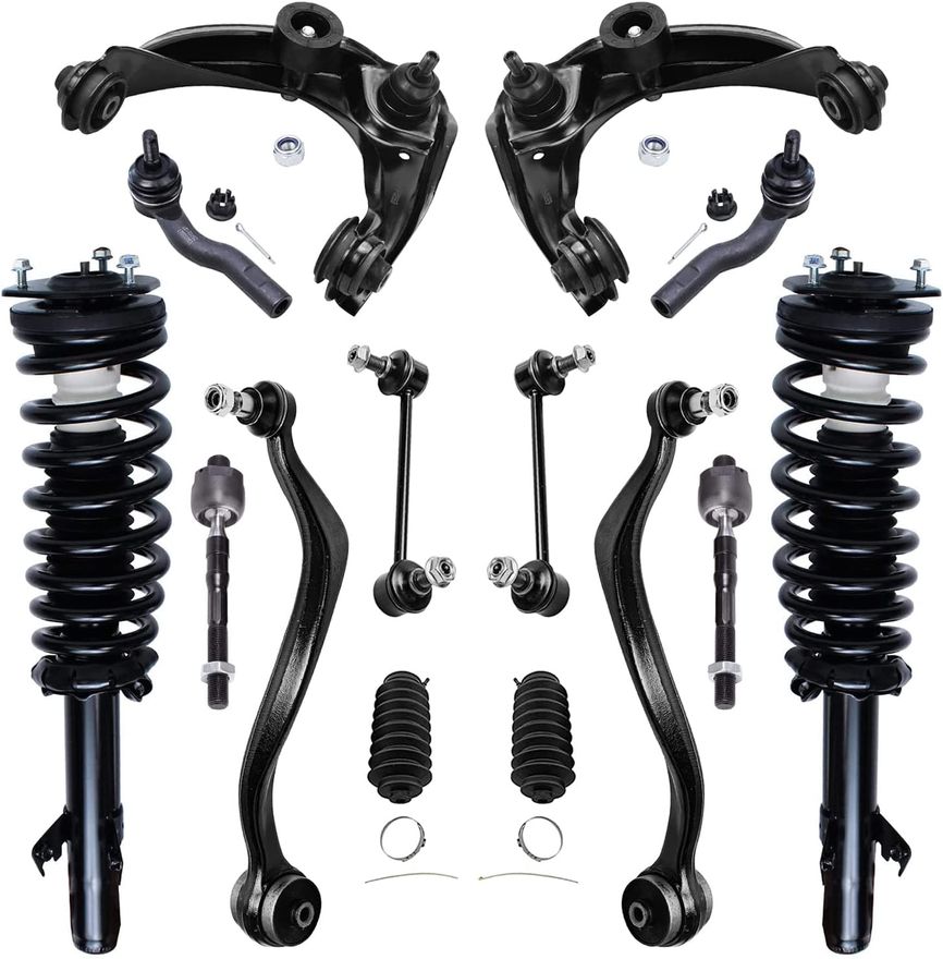 14pc Front Struts Control Arms Tie Rods Sway Bar Links Suspension Kit