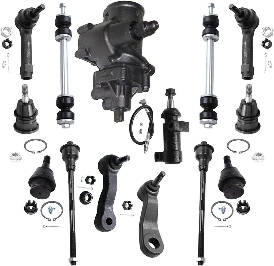14pc Front Tie Rods Upper Lower Ball Joints Sway Bar Links Suspension Kit