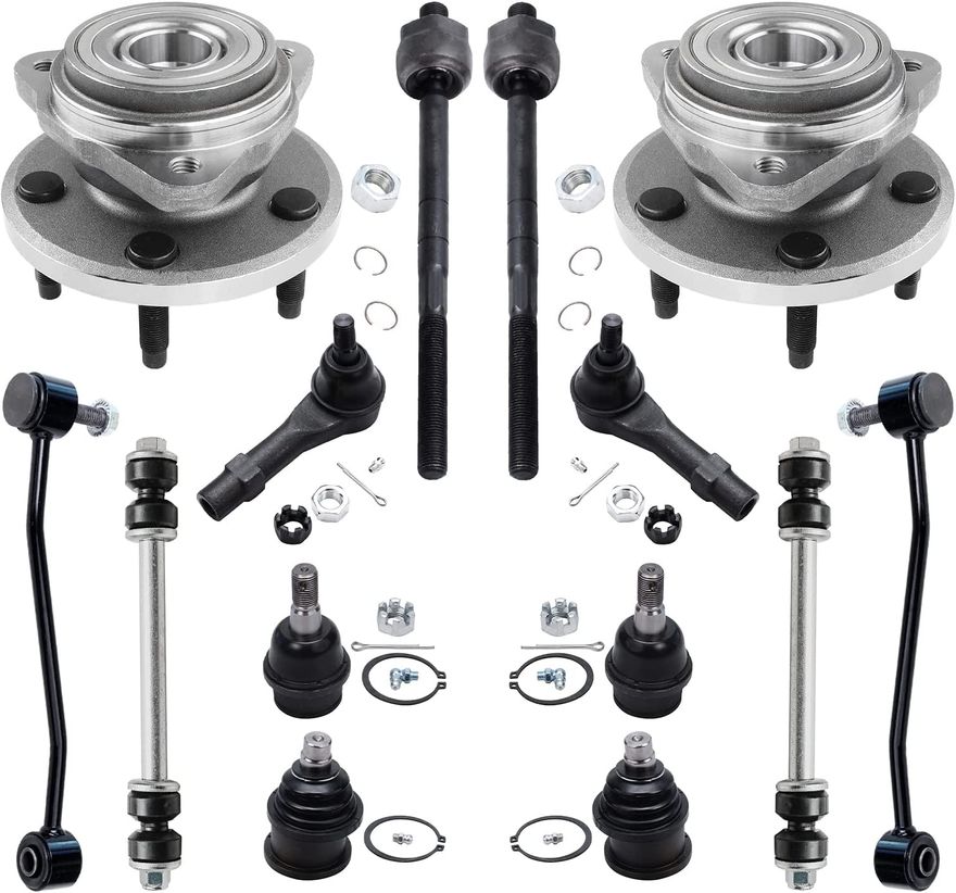 14pc Front & Rear Sway Bar Links Wheel Hub and Bearings Suspension Kit
