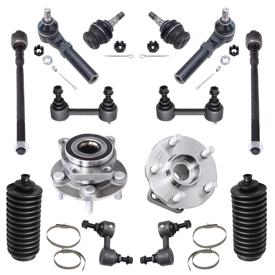 AM Autoparts Front Tie Rod End & Sway Bar Link Kit 6pc For Chevy GMC Hummer