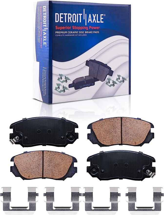 38pc Front & Rear Drilled Slotted Rotors Ceramic Brake Pads Chrome