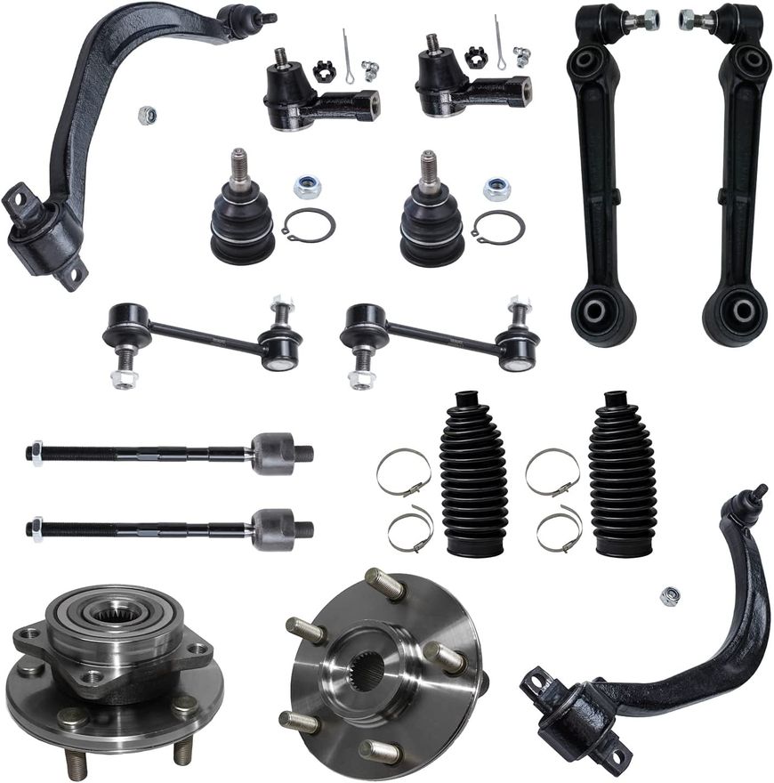 16pc Front Lower Control Arms Wheel Hub and Bearings Ball Joints