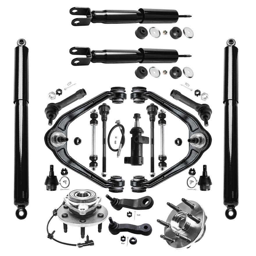 10pc ECCPP Front Suspension Kit For Chevy Silverado & GMC Sierra 1500 – Control Arms, Tie Rods, Ball Joints, Sway Bar Links (2000-2006)