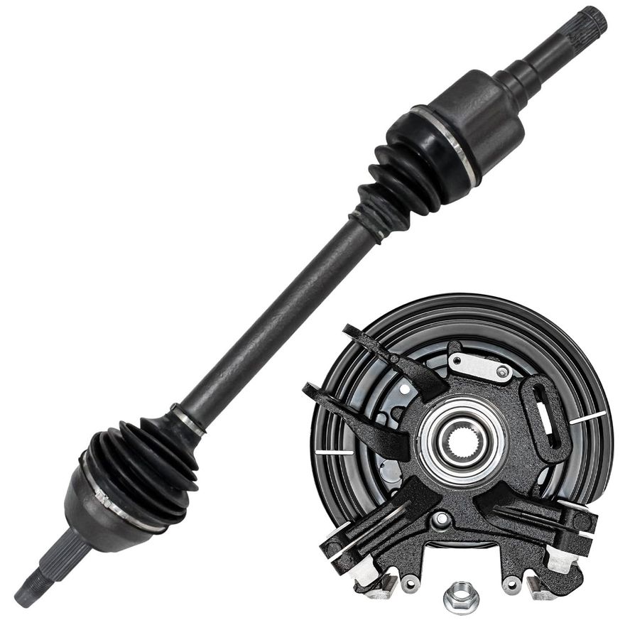 2004 Mercury Mountaineer Rear Driver Side CV Axle Steering Knuckle and