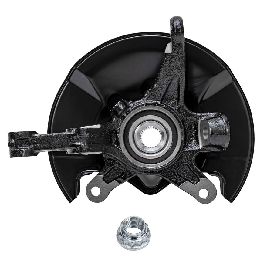 Front Passenger Side CV Axle Steering Knuckle and Wheel Hub 