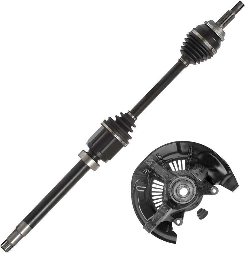 Front Passenger Side CV Axle Steering Knuckle and Wheel Hub Bearing Kit