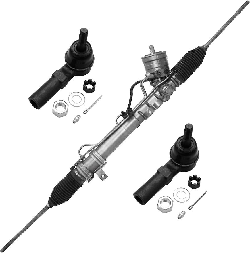 Front Power Steering Rack and Pinion Outer Tie Rods Suspension Kit