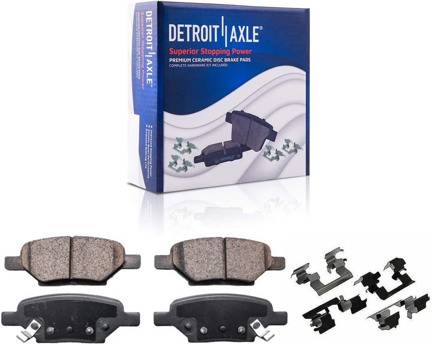 Detroit Axle 14pc Front & Rear Brake Kit: Rotors, Ceramic Pads & Calipers For 08-12 G6 Malibu Aura