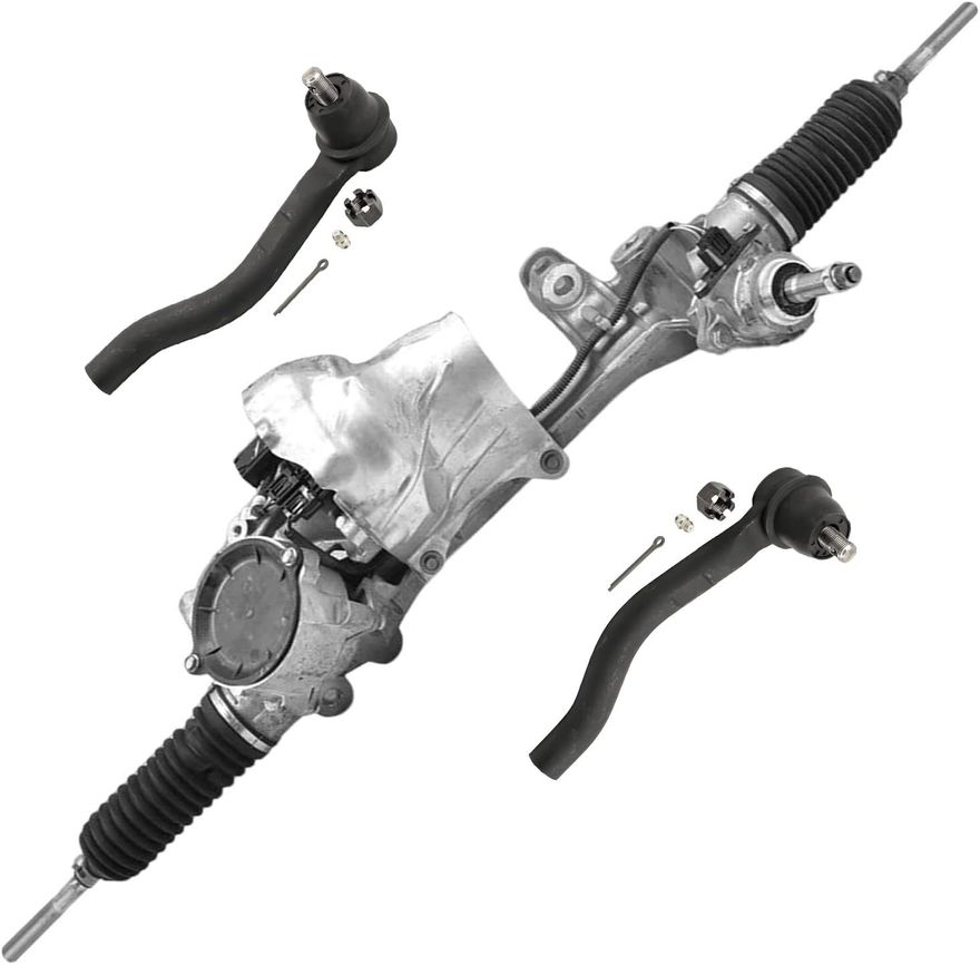 Front Power Steering Rack and Pinion Outer Tie Rods Suspension Kit