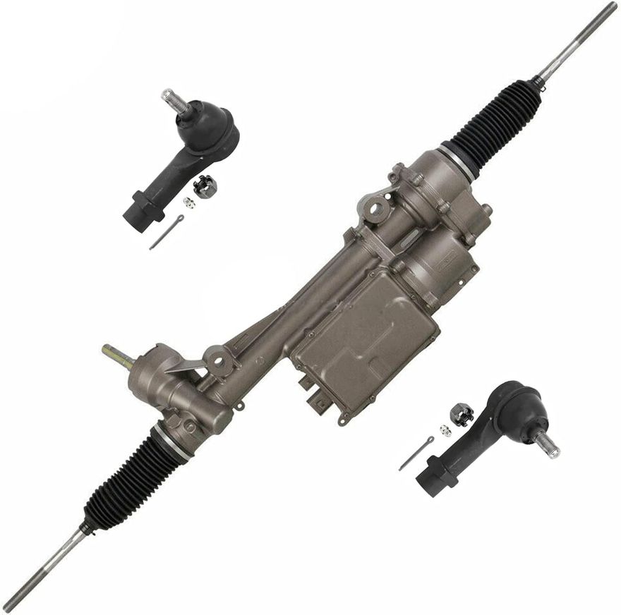 Front Electric Steering Rack and Pinion Outer Tie Rods Suspension Kit