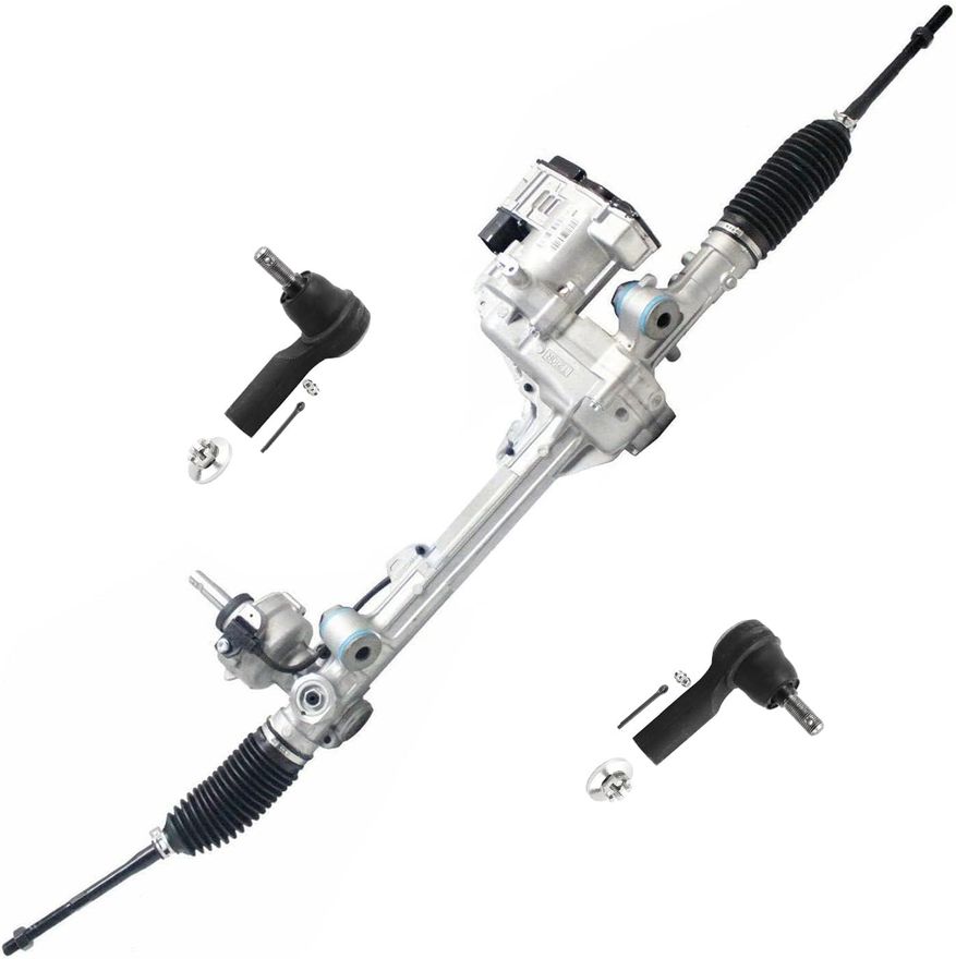 Front Electric Steering Rack and Pinion Outer Tie Rods Suspension Kit